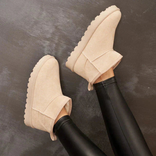 Stiefeletten – Slip-Ons – mit Fell gefüttert – Winterstiefel – Damenstiefel