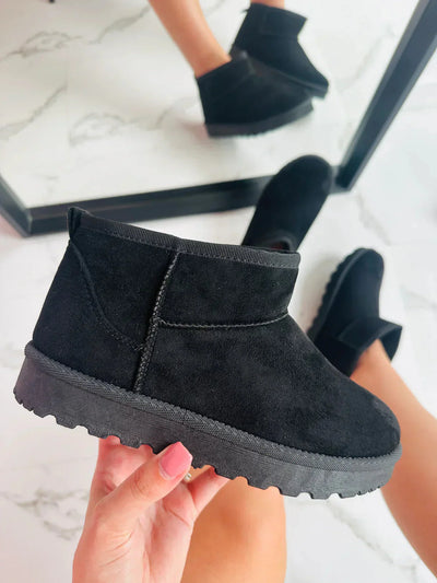 Stiefeletten – Slip-Ons – mit Fell gefüttert – Winterstiefel – Damenstiefel