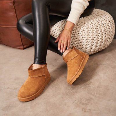 Stiefeletten – Slip-Ons – mit Fell gefüttert – Winterstiefel – Damenstiefel