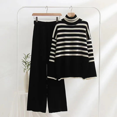 Strick-Koordinationsset – Oversize-Pullover – Strickhose – Zweiteiler – Damenstrickwaren