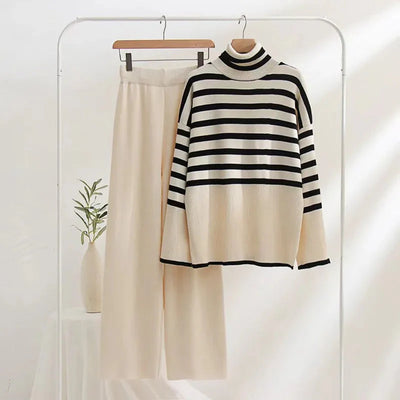 Strick-Koordinationsset – Oversize-Pullover – Strickhose – Zweiteiler – Damenstrickwaren