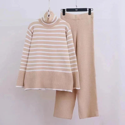 Strick-Koordinationsset – Oversize-Pullover – Strickhose – Zweiteiler – Damenstrickwaren