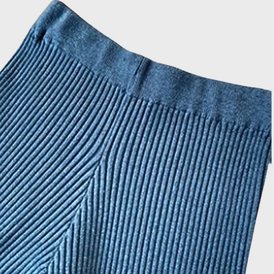 Strick-Lounge-Set - Lange Ärmel - Weites Bein - Zweiteiliges Set - Winterkleidung für Frauen