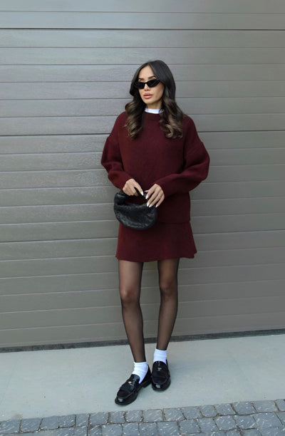Strick-Rock-Set | Pullover-Pullover | Mini Rock | Strick-Zweiteiler | Co-Ord Set Frauen
