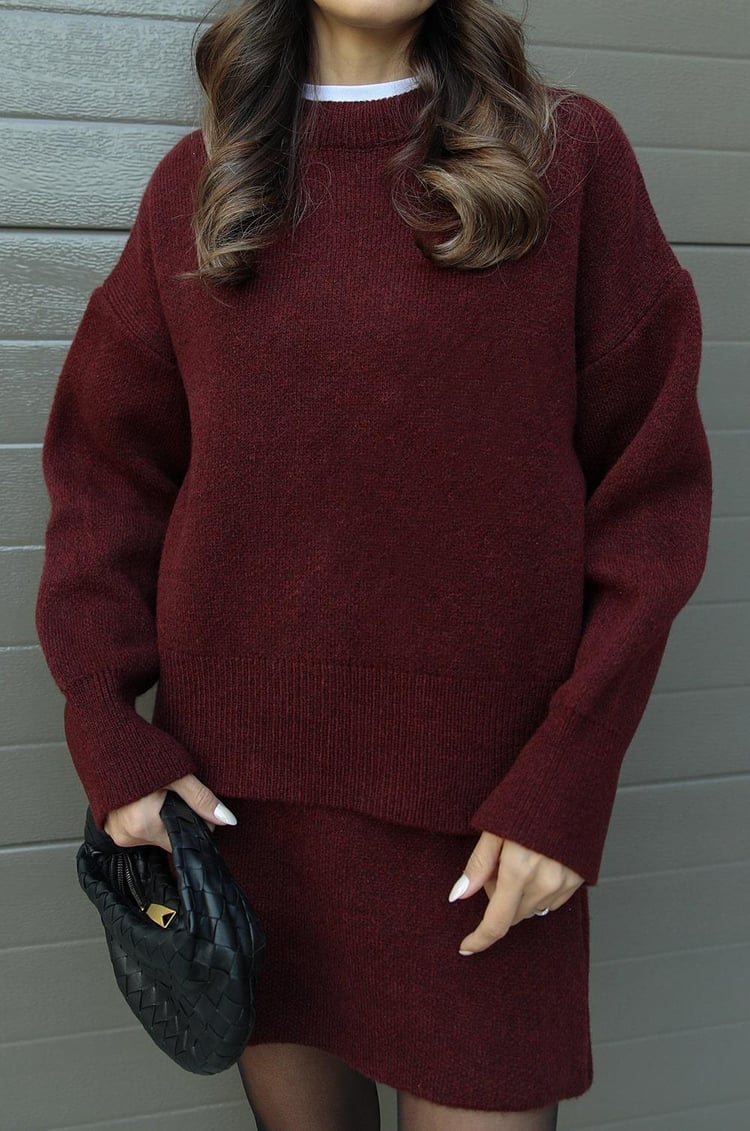 Strick-Rock-Set | Pullover-Pullover | Mini Rock | Strick-Zweiteiler | Co-Ord Set Frauen