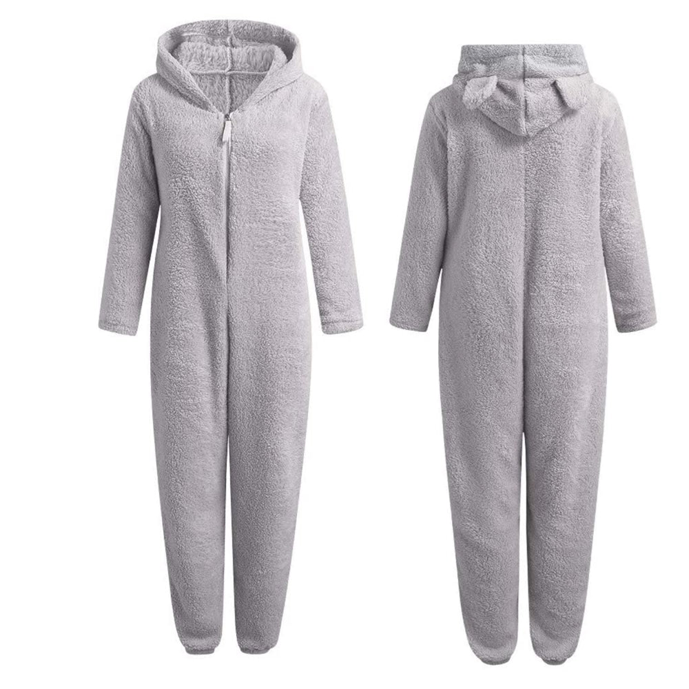Strick-Strampler | Mit Kapuze | Mit Reißverschluss | Strampler für Erwachsene | Loungewear