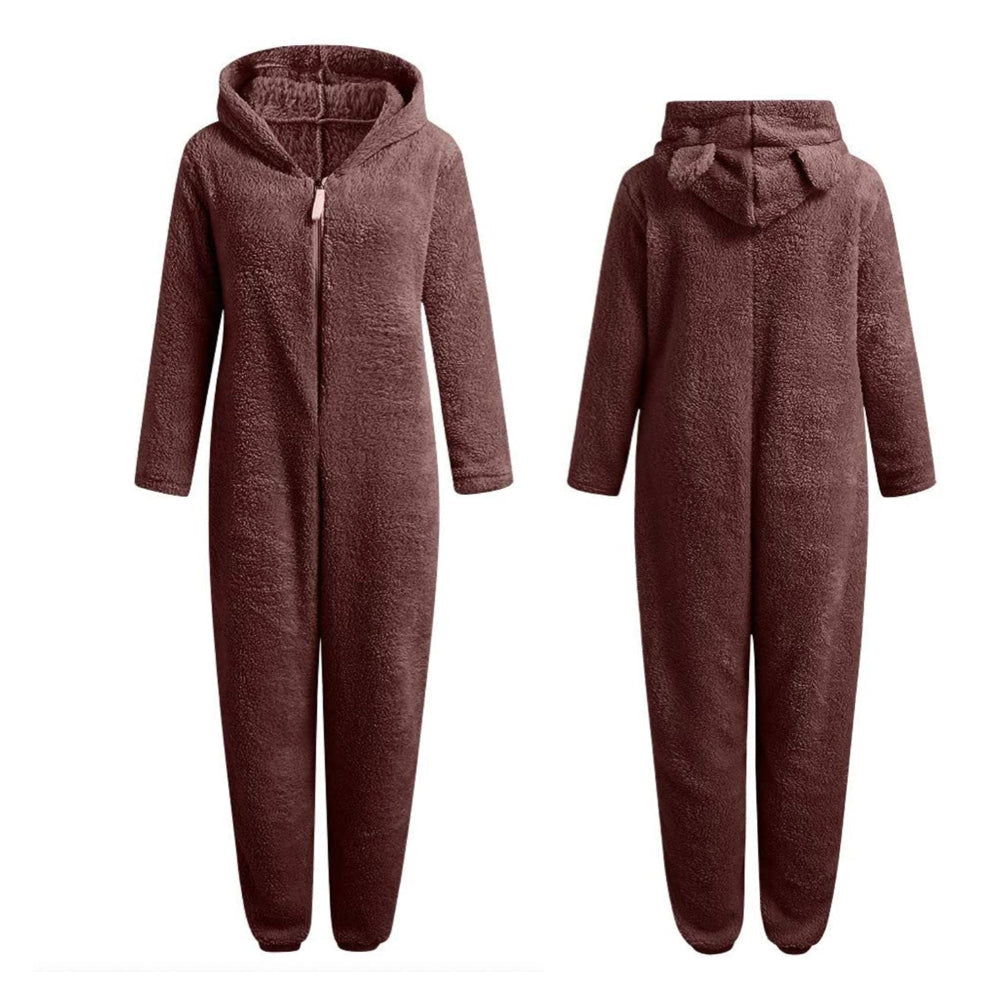 Strick-Strampler | Mit Kapuze | Mit Reißverschluss | Strampler für Erwachsene | Loungewear