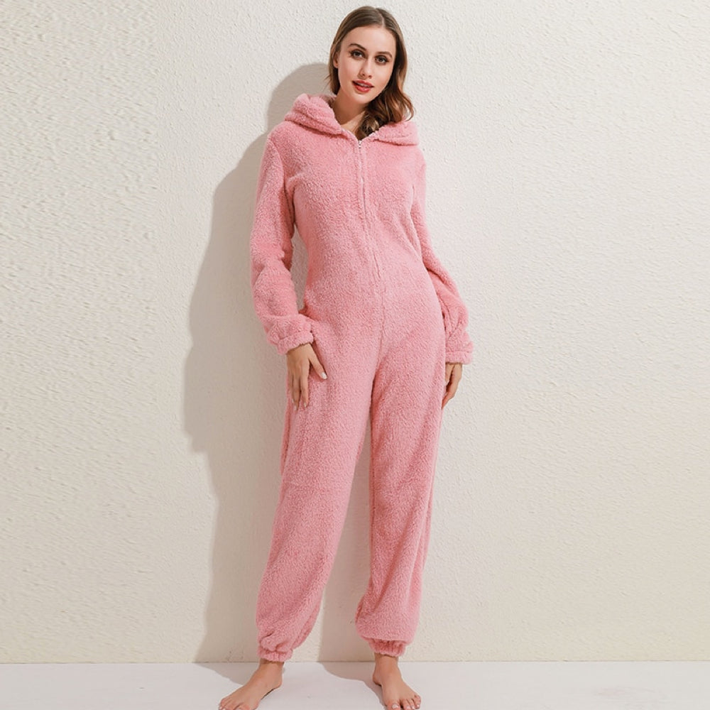 Strick-Strampler | Mit Kapuze | Mit Reißverschluss | Strampler für Erwachsene | Loungewear