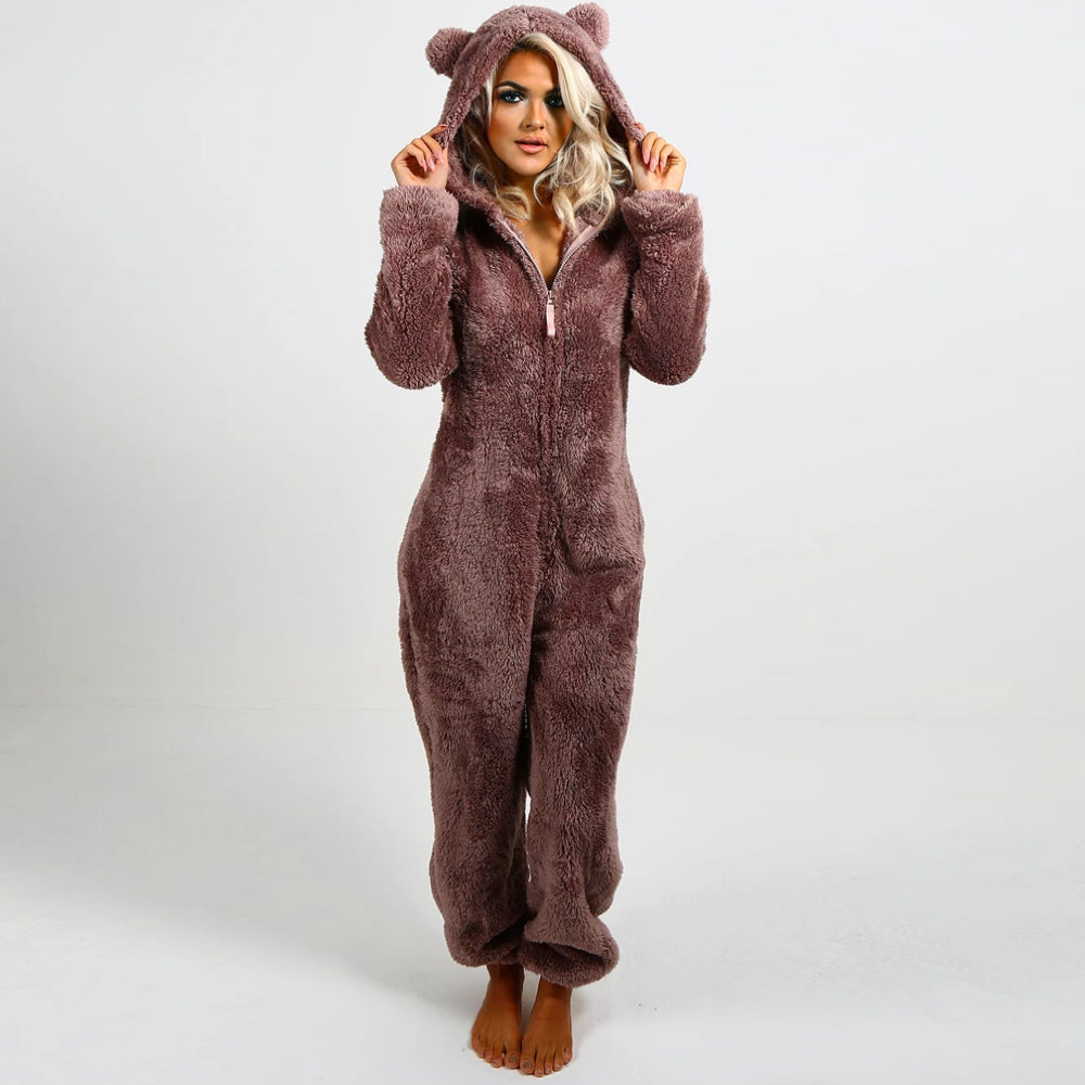 Strick-Strampler | Mit Kapuze | Mit Reißverschluss | Strampler für Erwachsene | Loungewear