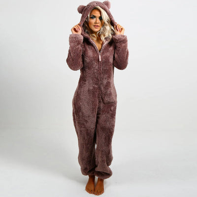 Strick-Strampler | Mit Kapuze | Mit Reißverschluss | Strampler für Erwachsene | Loungewear
