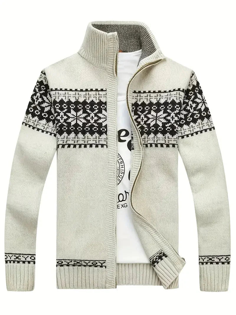 Strickjacke | High Neck | Winter | Zip Cardigan | Herrenbekleidung