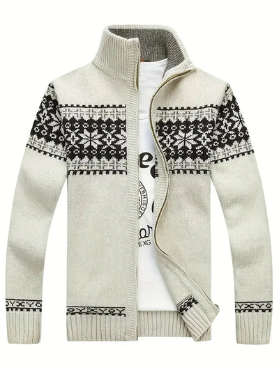 Strickjacke | High Neck | Winter | Zip Cardigan | Herrenbekleidung
