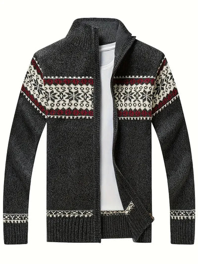 Strickjacke | High Neck | Winter | Zip Cardigan | Herrenbekleidung