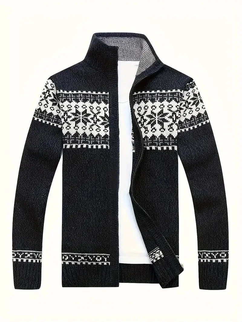Strickjacke | High Neck | Winter | Zip Cardigan | Herrenbekleidung
