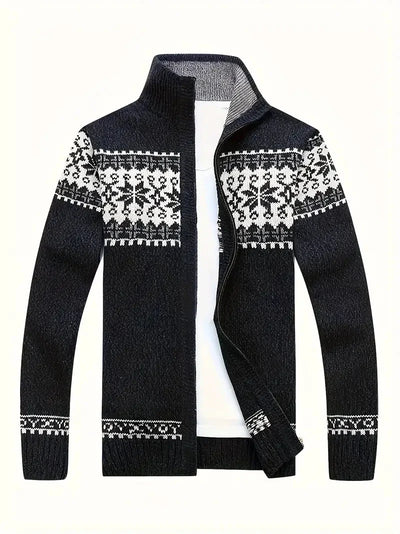 Strickjacke | High Neck | Winter | Zip Cardigan | Herrenbekleidung