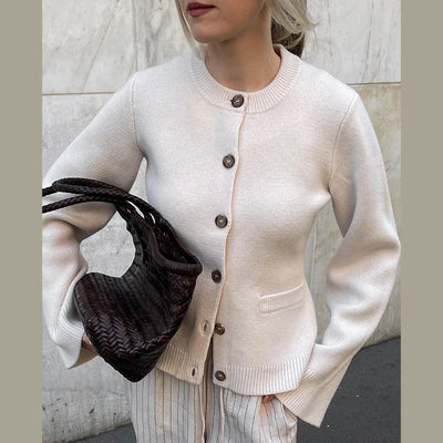 Strickjacke | Langarm | Taschen | Strickjacke mit Knöpfen | Damenbekleidung
