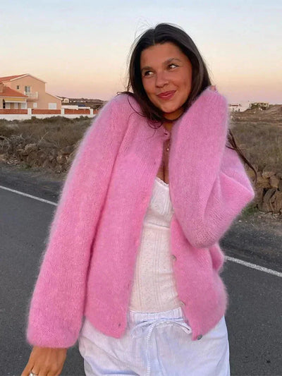 Strickjacke mit Knopfleiste | Warm | Lockere Passform | Strickjacke | Damen-Strickwaren