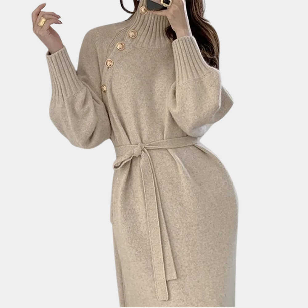 Strickkleid – Langarm – Lockere Passform – Maxikleid aus Strick – Winterkleid