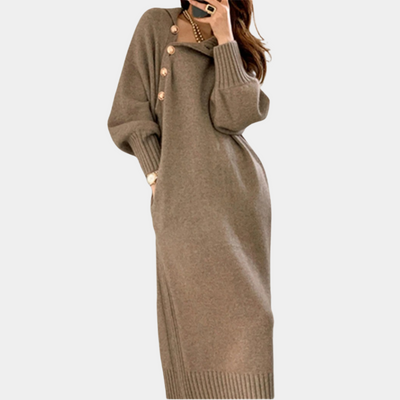 Strickkleid – Langarm – Lockere Passform – Maxikleid aus Strick – Winterkleid