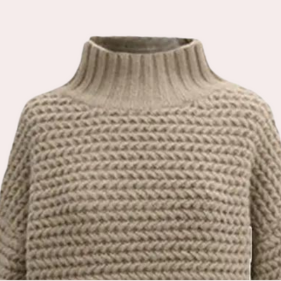 Strickpullover – Damen-Rollkragenpullover mit lockerer Passform und dicker Strickware für den Winter