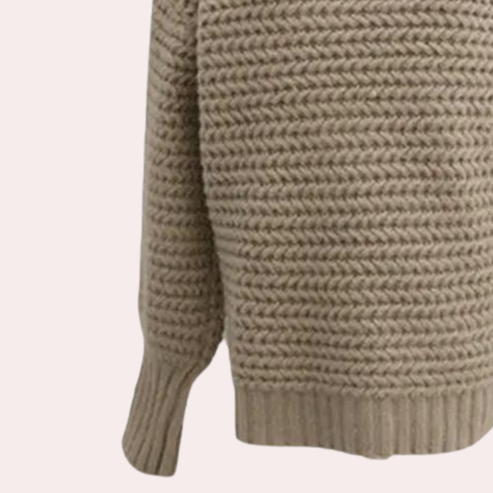 Strickpullover – Damen-Rollkragenpullover mit lockerer Passform und dicker Strickware für den Winter