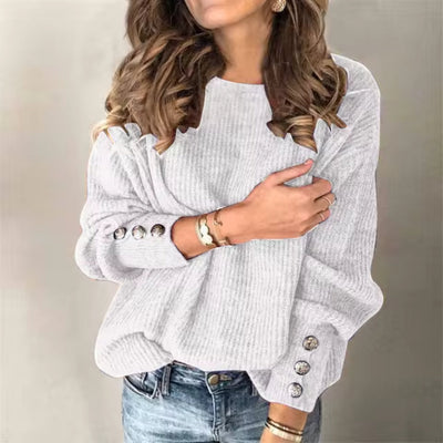 Strickpullover – Damenpullover mit weiten Ärmeln und Laternenärmeln