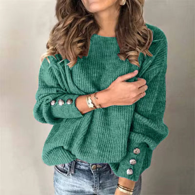 Strickpullover – Damenpullover mit weiten Ärmeln und Laternenärmeln