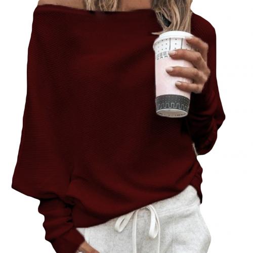 Strickpullover | Fledermausärmel | Lockere Passform | Off-Shoulder-Pullover | Damenbekleidung
