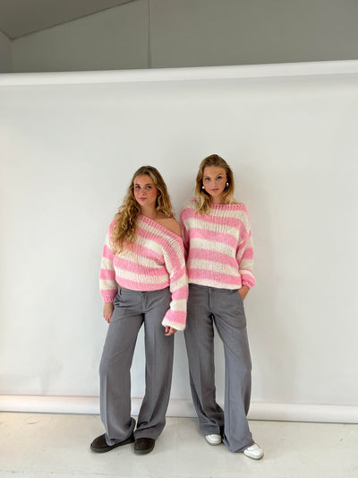 Strickpullover | Gestreift | Lockere Passform | Pullover | Damen-Strickwaren