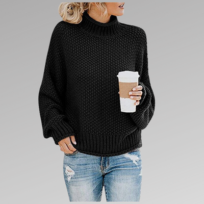 Strickpullover | Hoher Kragen | Lockere Passform | Pullover | Damenbekleidung