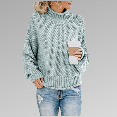 Strickpullover | Hoher Kragen | Lockere Passform | Pullover | Damenbekleidung