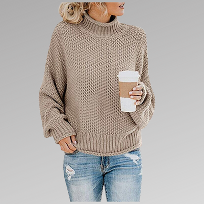 Strickpullover | Hoher Kragen | Lockere Passform | Pullover | Damenbekleidung