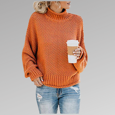 Strickpullover | Hoher Kragen | Lockere Passform | Pullover | Damenbekleidung