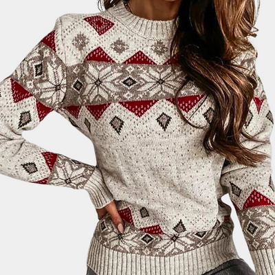 Strickpullover – Langarm – Rundhalsausschnitt – Pullover – Winterkleidung für Damen