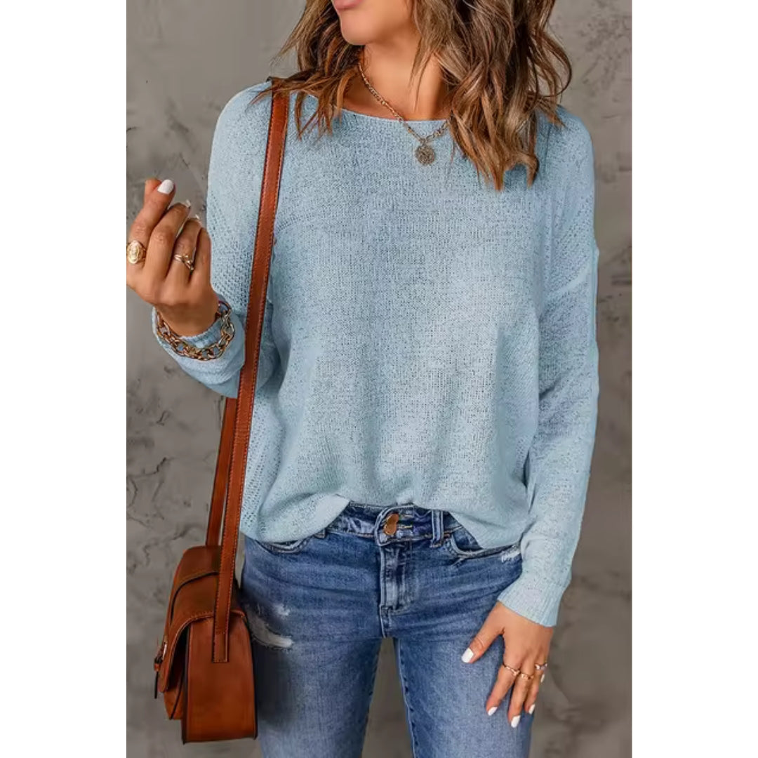 Strickpullover | Lockere Passform | Pullover | Pullover mit U-Boot-Ausschnitt | Damenbekleidung