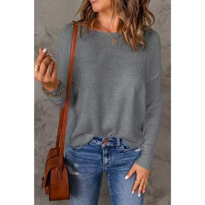 Strickpullover | Lockere Passform | Pullover | Pullover mit U-Boot-Ausschnitt | Damenbekleidung