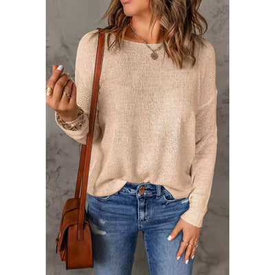 Strickpullover | Lockere Passform | Pullover | Pullover mit U-Boot-Ausschnitt | Damenbekleidung