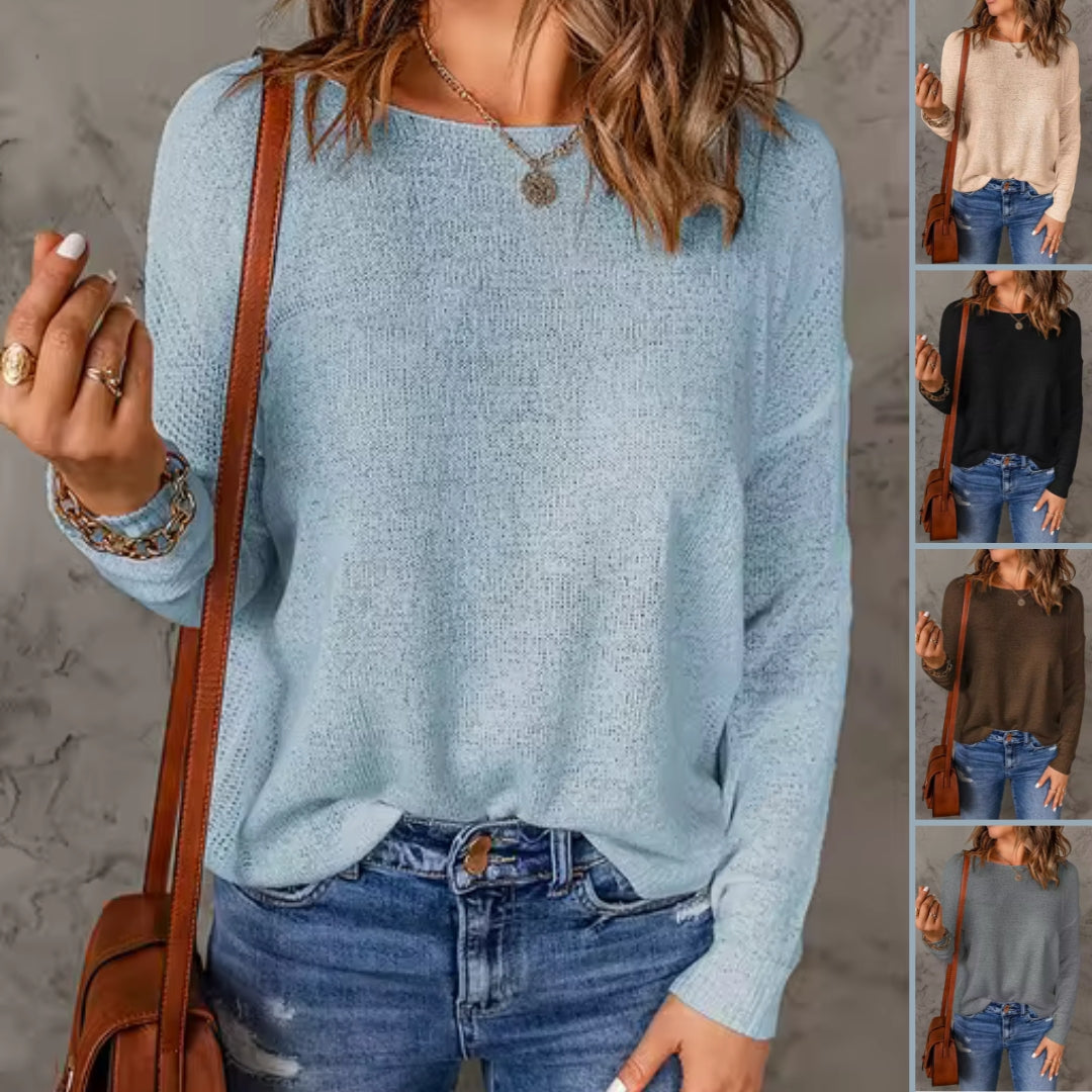 Strickpullover | Lockere Passform | Pullover | Pullover mit U-Boot-Ausschnitt | Damenbekleidung