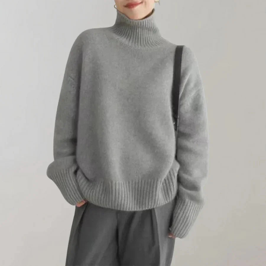 Strickpullover | Lockere Passform | Rollkragenpullover | Oversize-Pullover | Winterkleidung für Damen