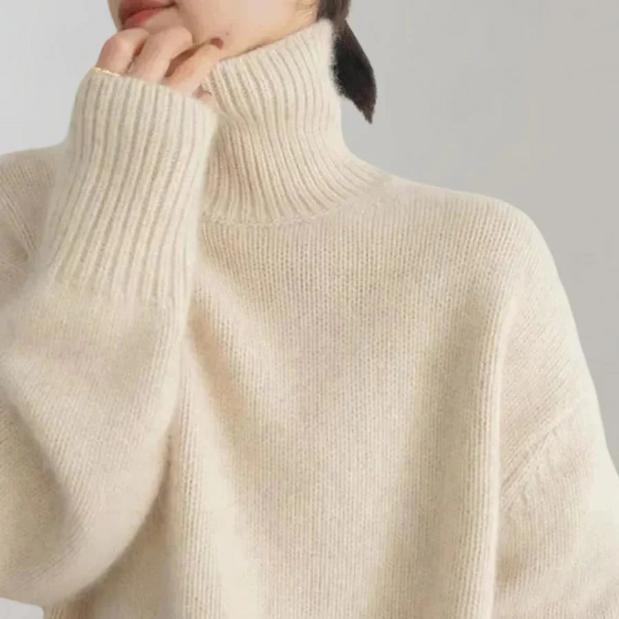 Strickpullover | Lockere Passform | Rollkragenpullover | Oversize-Pullover | Winterkleidung für Damen