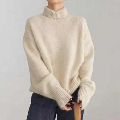 Strickpullover | Lockere Passform | Rollkragenpullover | Oversize-Pullover | Winterkleidung für Damen