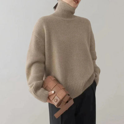 Strickpullover | Lockere Passform | Rollkragenpullover | Oversize-Pullover | Winterkleidung für Damen