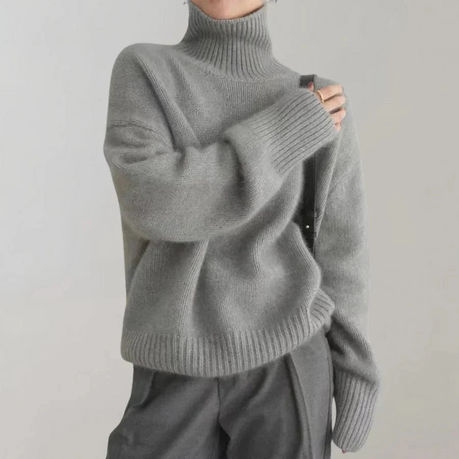 Strickpullover | Lockere Passform | Rollkragenpullover | Oversize-Pullover | Winterkleidung für Damen