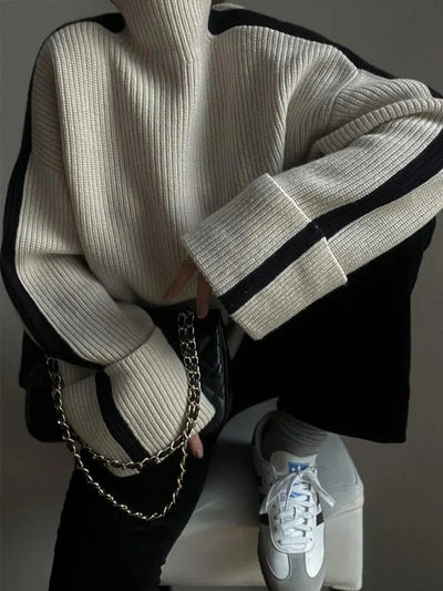 Strickpullover – Rollkragenpullover – Pullover – Oversize-Pullover – Winterkleidung für Damen