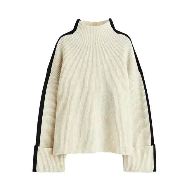 Strickpullover – Rollkragenpullover – Pullover – Oversize-Pullover – Winterkleidung für Damen