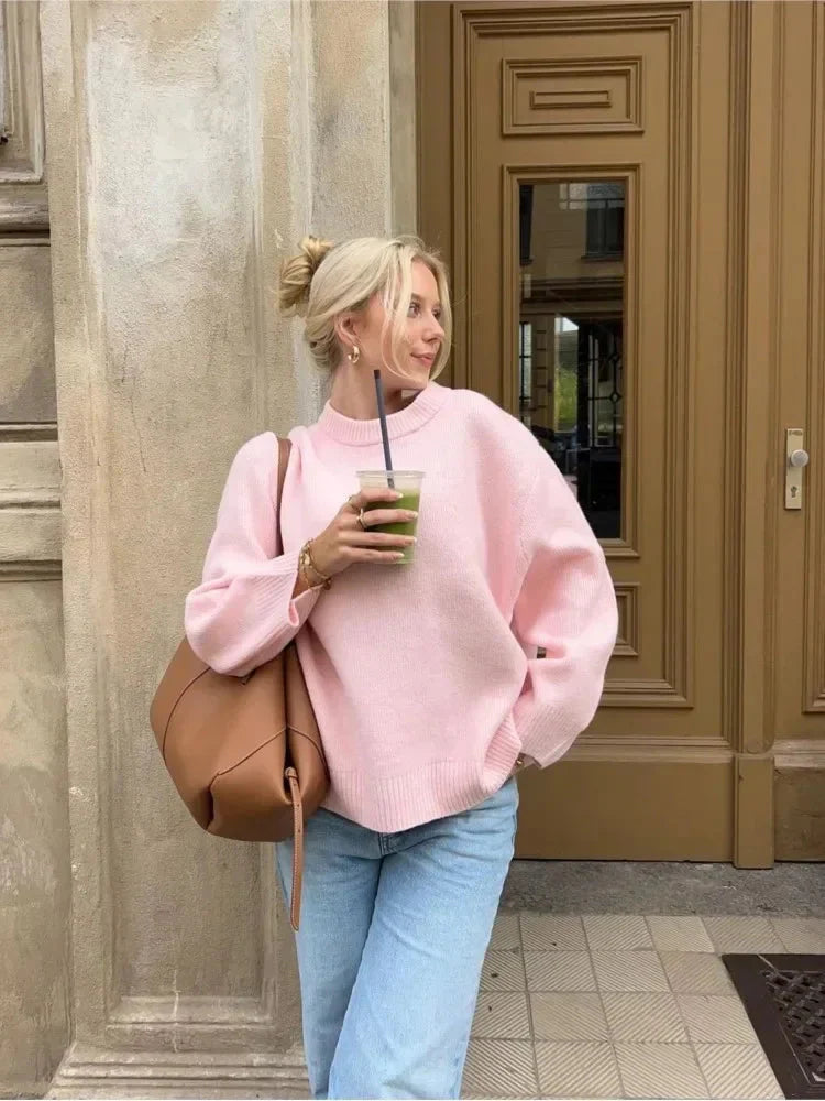 Strickpullover | Rosa | Oversize | Pullover | Damenpullover