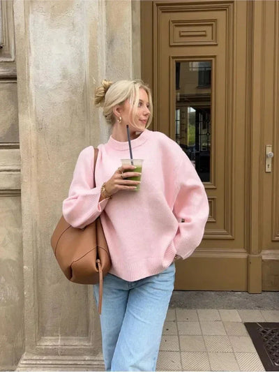 Strickpullover | Rosa | Oversize | Pullover | Damenpullover