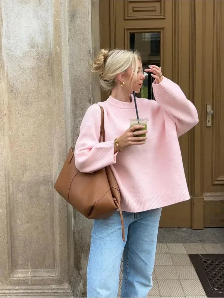 Strickpullover | Rosa | Oversize | Pullover | Damenpullover