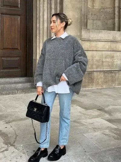 Strickpullover | Rosa | Oversize | Pullover | Damenpullover