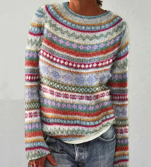 Strickpullover | Vintage | Rundhalsausschnitt | Winterpullover | Damen-Strickwaren
